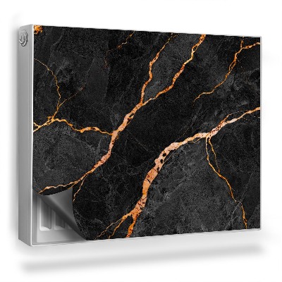 Mata magnesowa na kaloryfer Czarno szary marmur poprzecinany żyłkami