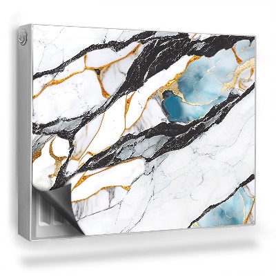 Mata magnetyczna na grzejnik Elegancki kamień błękit tekstura marmuru