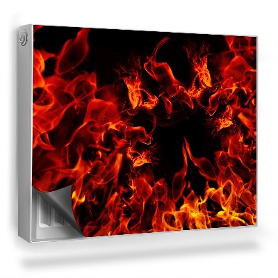 Mata magnesowa na kaloryfer Gorące płomienie ogień na ciemnym tle