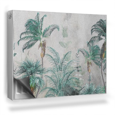 Mata magnetyczna na grzejnik Palmy i rośliny z dżungli na wyblakłym tle