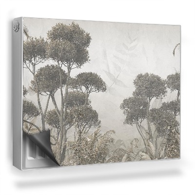 Mata magnetyczna na grzejnik Pastelowe drzewa rośliny tekstura betonu