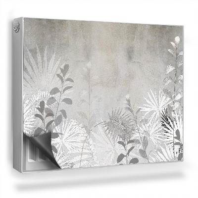 Mata magnesowa na kaloryfer Struktura betonu delikatna roślinność boho