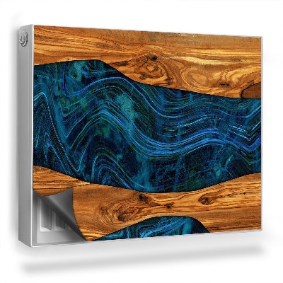 Mata magnetyczna na grzejnik Żywica, naturalne, ciemne drewno, przyroda