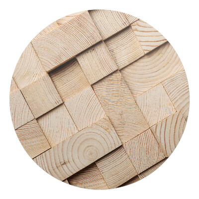 Mata pod fotel biurowy okrągła Drewniana mozaika