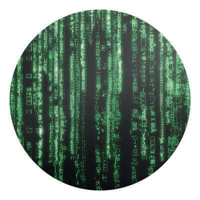 Podkładka pod krzesło obrotowe okrągła Kod cyfrowy spadający