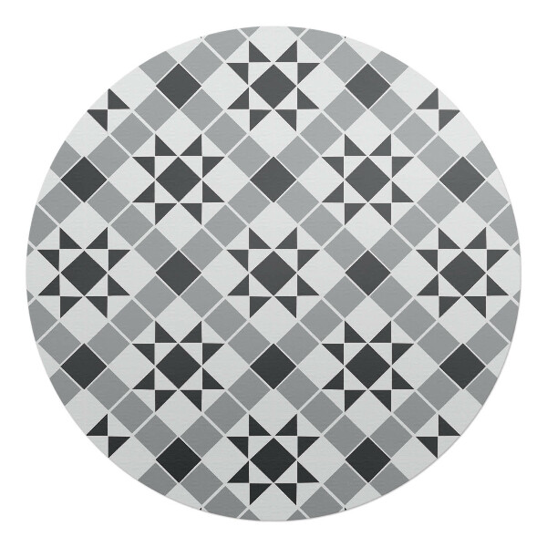 Mata na podłogę pod krzesło okrągła Geometryczny wzór gwiazd