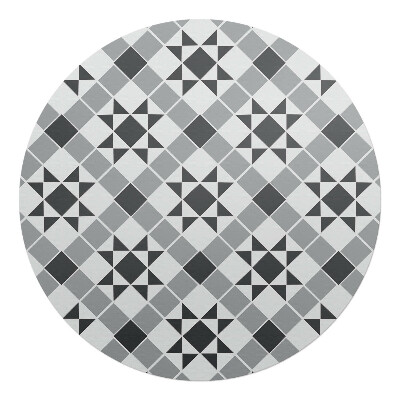 Mata na podłogę pod krzesło okrągła Geometryczny wzór gwiazd