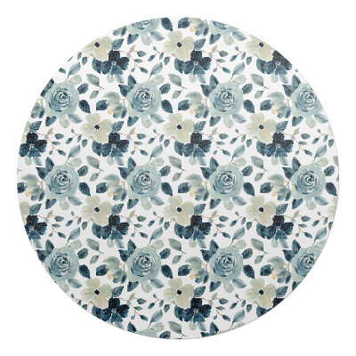 Podkładka pod krzesło obrotowe okrągła Kwiatowy wzór retro