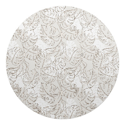 Podkładka pod krzesło okrągła Monstera liście wzór