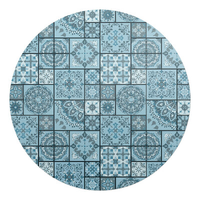 Mata na podłogę pod krzesło okrągła Mozaika geometryczna