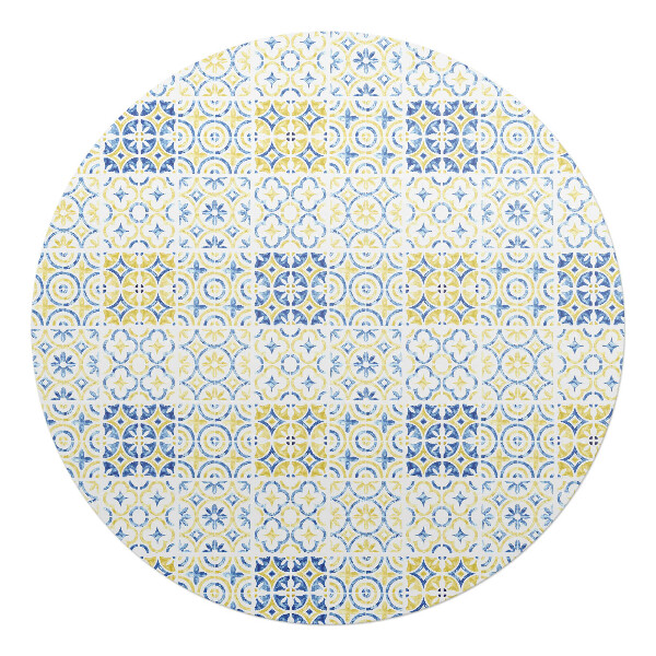 Podkładka pod krzesło obrotowe okrągła Geometryczny wzór retro