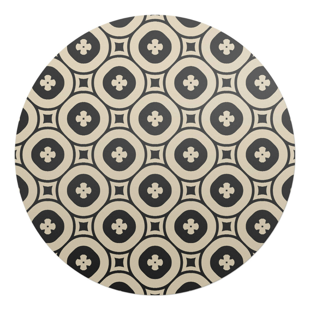 Podkładka pod krzesło obrotowe okrągła Geometryczny wzór retro