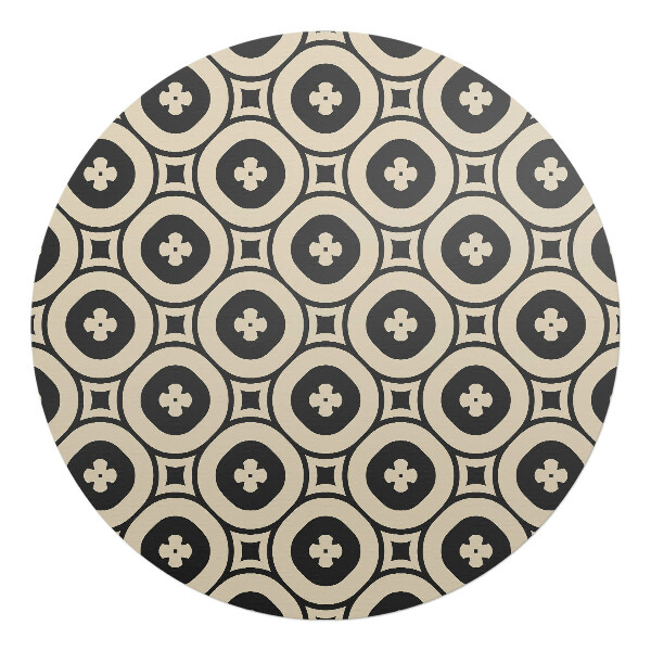 Podkładka pod krzesło obrotowe okrągła Geometryczny wzór retro