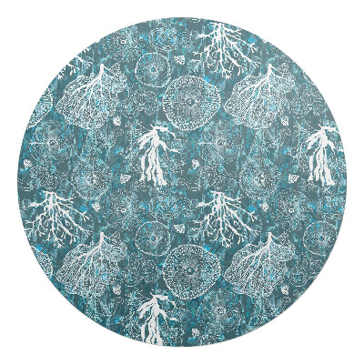 Podkładka pod krzesło obrotowe okrągła Organiczne wzory morskie