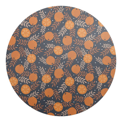 Podkładka pod krzesło okrągła Pomarańcze i liście