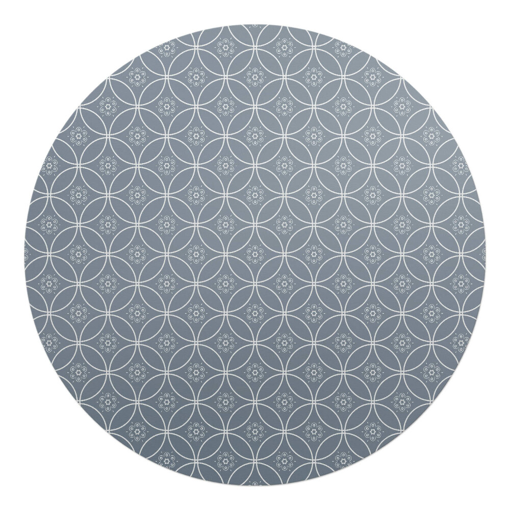 Mata na podłogę pod krzesło okrągła Geometryczny wzór retro