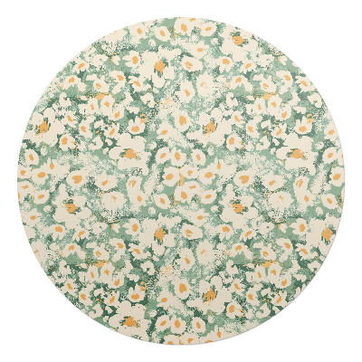 Mata pod krzesło okrągła Kwiatowy wzór retro
