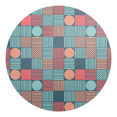 Podkładka pod krzesło okrągła Geometryczny wzór retro