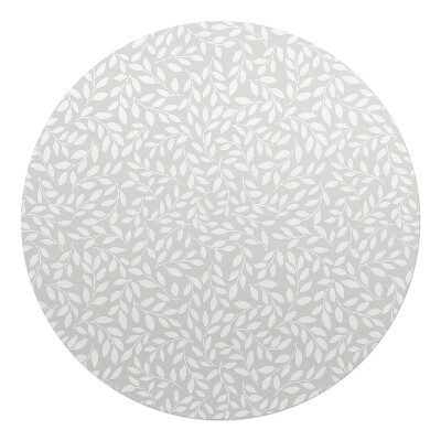 Mata na podłogę pod krzesło okrągła Liściasty wzór