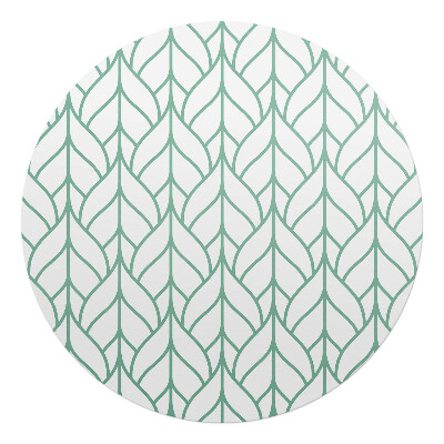 Mata na podłogę pod krzesło okrągła Liście we wzorze