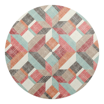 Mata pod fotel biurowy okrągła Geometryczny wzór retro