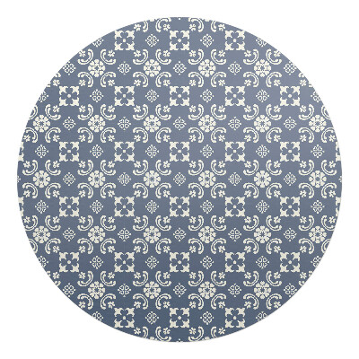 Mata na podłogę pod krzesło okrągła Kwiatowy ornament