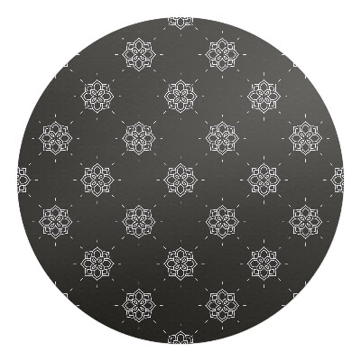 Podkładka pod krzesło okrągła Kwiatowy wzór retro