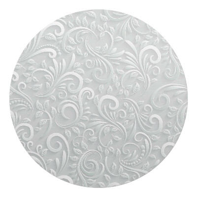 Mata pod fotel biurowy okrągła Elegancki ornament liściasty