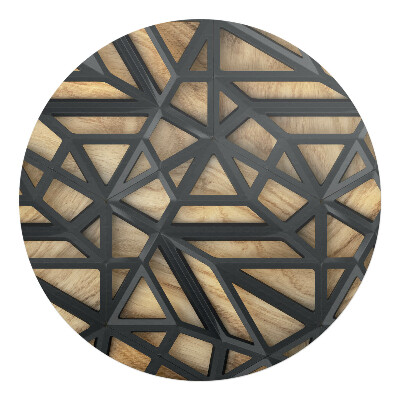 Mata pod krzesło okrągła Geometryczny wzór 3D