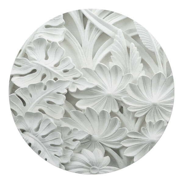Podkładka pod krzesło okrągła Kwiatowy relief