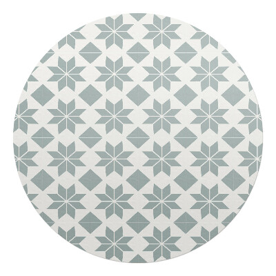 Mata na podłogę pod krzesło okrągła Geometryczny wzór kwiatowy