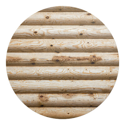 Podkładka pod krzesło obrotowe okrągła Drewniane bale w rzędzie