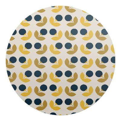 Podkładka pod krzesło obrotowe okrągła Geometryczny wzór kwiatowy