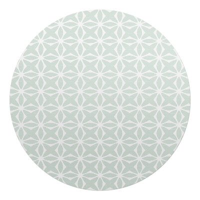 Mata na podłogę pod krzesło okrągła Geometryczny wzór kwiatowy