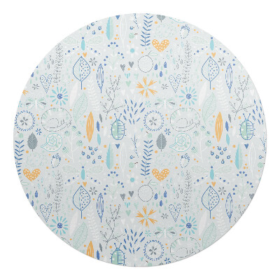 Mata pod krzesło okrągła Delikatny wzór natury