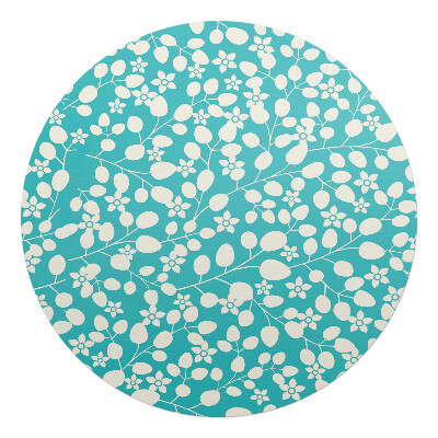 Podkładka pod krzesło obrotowe okrągła Kwiatowy wzór liściasty