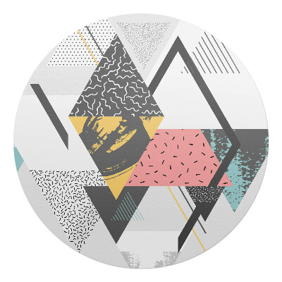 Mata na podłogę pod krzesło okrągła Geometryczne trójkąty