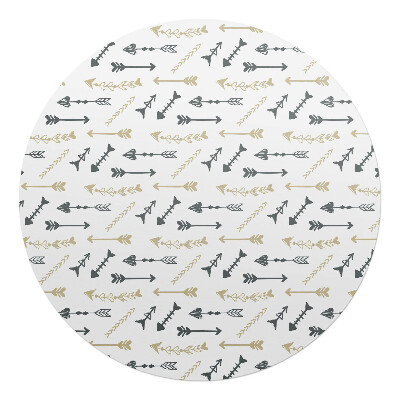 Mata na podłogę pod krzesło okrągła Wzór z strzałkami