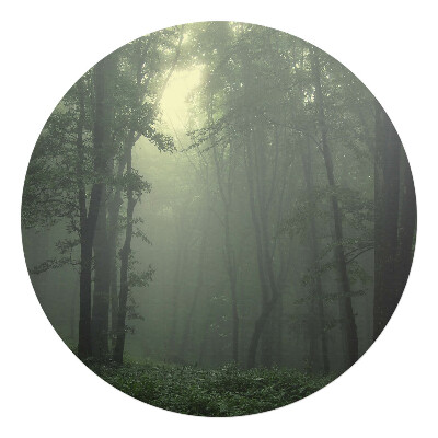 Mata na podłogę pod krzesło okrągła Mglisty las o świcie