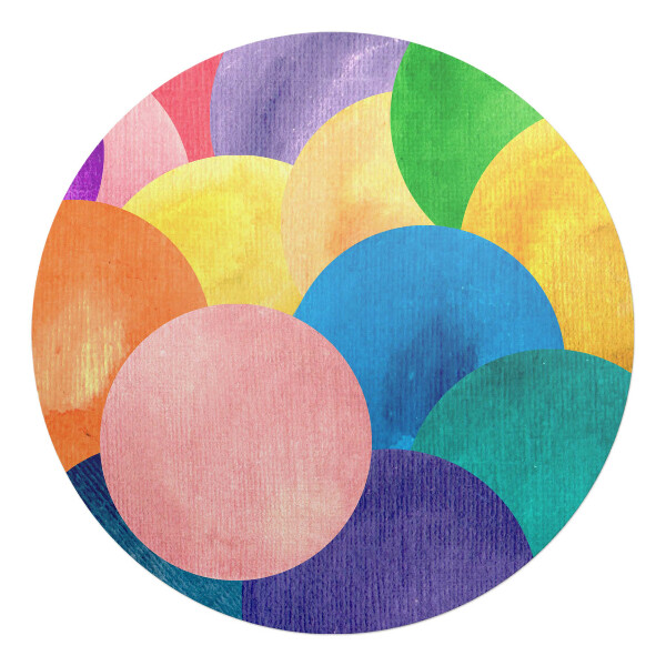 Podkładka pod krzesło okrągła Kolorowe okręgi