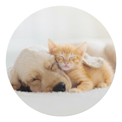 Mata pod krzesło okrągła Słodki sen zwierząt