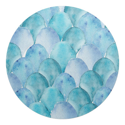 Podkładka pod krzesło obrotowe okrągła Akwarelowe łuski