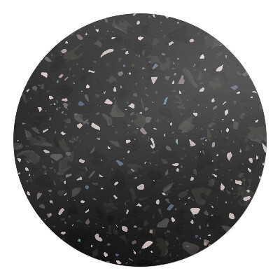 Mata pod fotel biurowy okrągła Terrazzo ciemny wzór