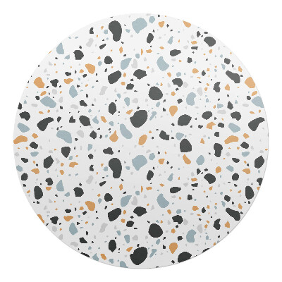 Mata pod fotel biurowy okrągła Terrazzo abstrakcyjny