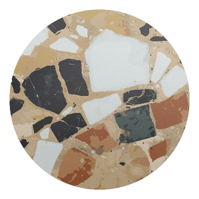 Mata pod krzesło okrągła Mozaika kamienna