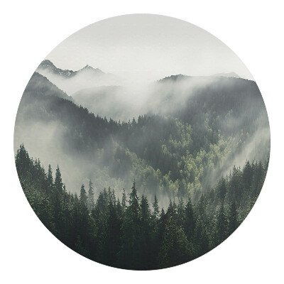 Mata pod krzesło okrągła Mgła nad lasem
