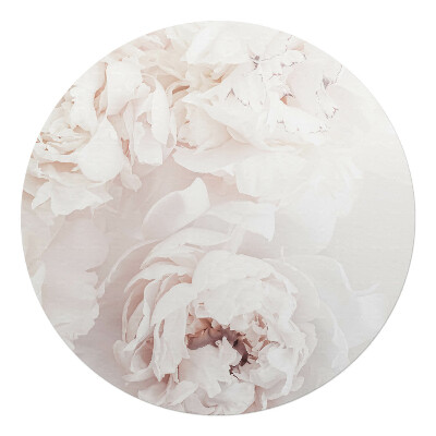 Mata na podłogę pod krzesło okrągła Delikatne piwonie