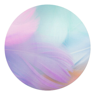Podkładka pod krzesło okrągła Pastelowe pióra