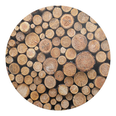 Mata pod krzesło okrągła Stosy drewnianych bali