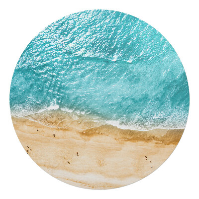 Podkładka pod krzesło obrotowe okrągła Plaża i fale z lotu ptaka